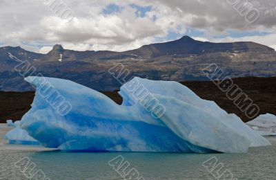 Iceberg in lake Argentino near Upsala glacier.