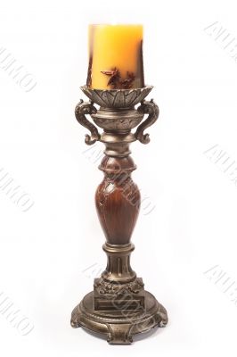 Antique wooden candlestick