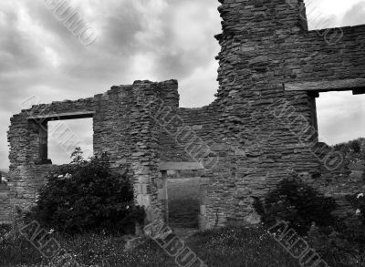 Ruins Under a Moody Sky