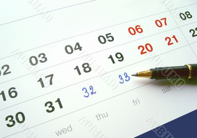 Calendar with the added numbers Calendar with the added numbers