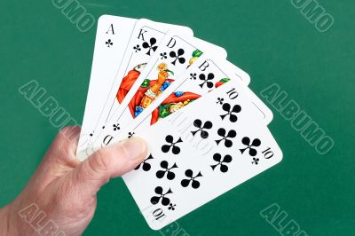 Royal flush in a hand