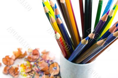 pencils in container
