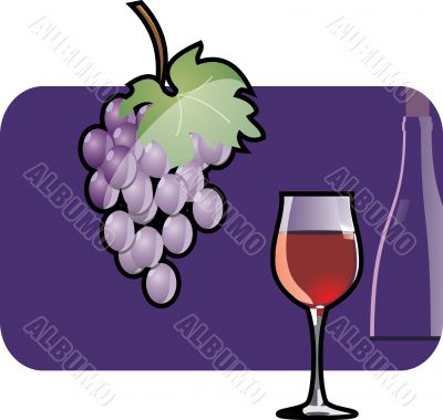 Wine glass and vine.