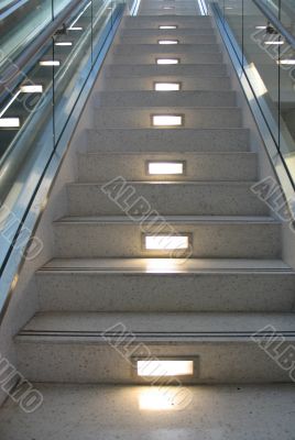 lit staircase