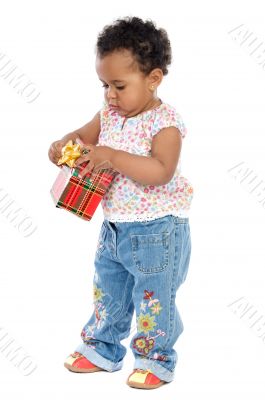 Baby with a gift box Baby with a gift box