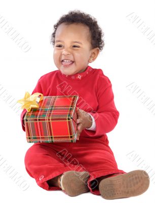 Baby with a gift box Baby with a gift box