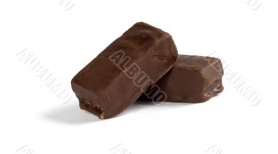 Chocolate candies on a white background Chocolate candies on a white background