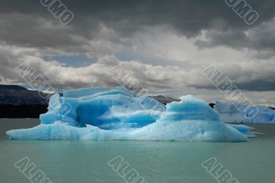 Iceberg in lake Argentino near Upsala glacier.