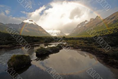 Rainbow in Patagonia. Argentina.