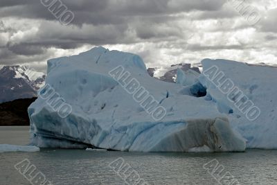 Iceberg in lake Argentino near Upsala glacier.