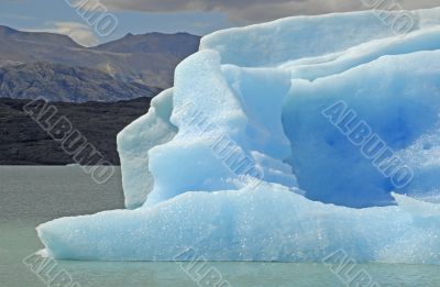 Iceberg in lake Argentino near Upsala glacier.