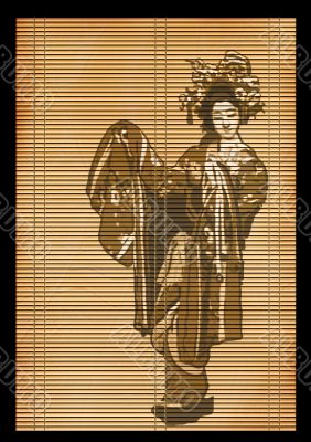 Background - an ancient Japanese reed mat