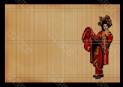 Background - an ancient Japanese reed mat