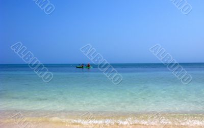 kayaks on the sea