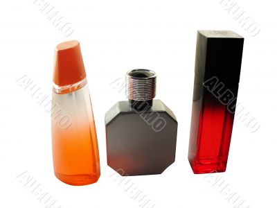 three perfume vials