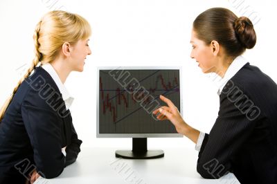 Pointing at monitor