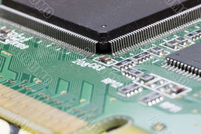 Close-up on a microchip