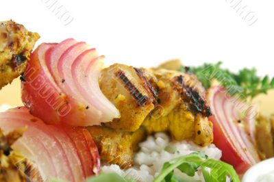 Chicken And Onion Tandoori Skewers
