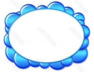 Blue Oval Bubble Frame