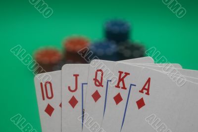 Poker Hand - Diamonds Straight Flush