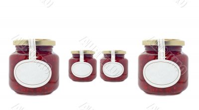 Strawberry jam jars