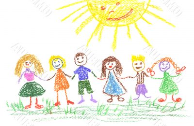 summer day, child`s drawing