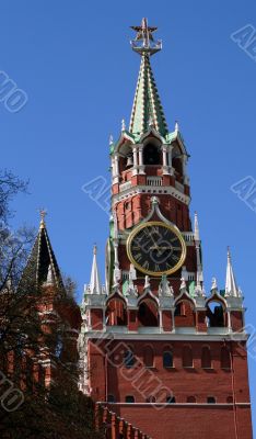 Spasskaya Tower Top at the Red Square, Moscow