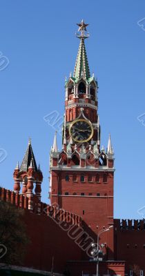 Spasskaya Tower Top at the Red Square, Moscow