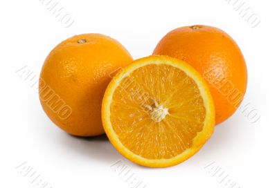 Isolated oranges with shadow Isolated oranges with shadow
