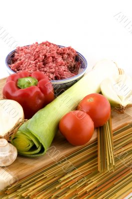 Ingredients spaghetti