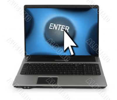 Laptop with Enter button