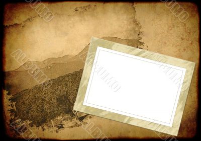 Grunge background with an empty old frame Grunge background with an empty old frame