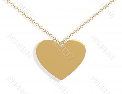 3d gold ornament in the form of heart