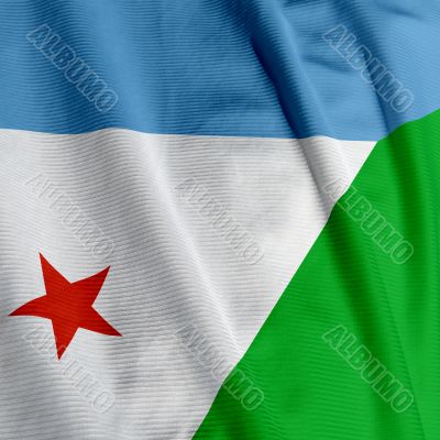 Djibouti Flag Closeup