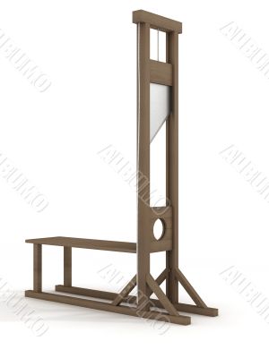 Guillotine on a white background. 3D image.