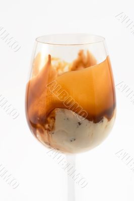 ice cream in a tall glass