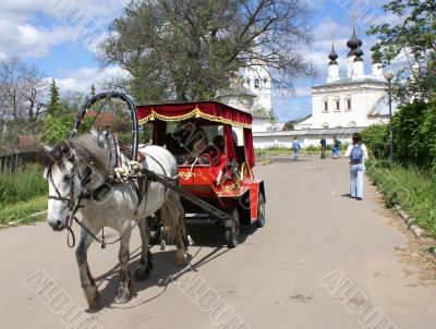 Old style town - horse car