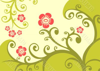 green floral background
