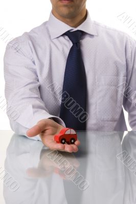 businessman selling a car