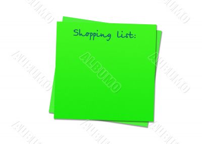 Sticky note shopping list