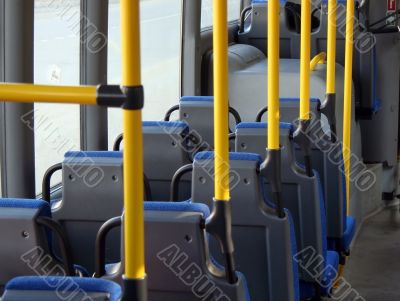 Cabin of a shuttle bus Cabin of a shuttle bus