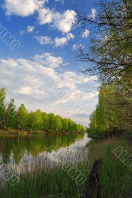 Dream of fisherman. Twilights ashore lake