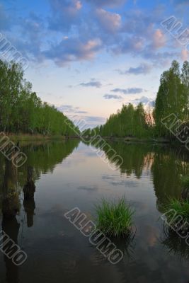 Dream of fisherman. Twilights ashore lake Dream of fisherman. Twilights ashore lake