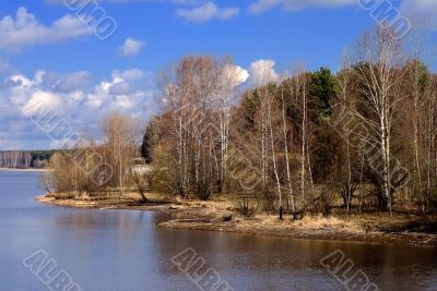 Early spring, coast of lake