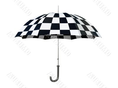Black and white umbrella isolated on white background