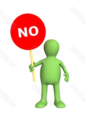 3d person - puppet, holding in a hand sign no 3d person - puppet, holding in a hand sign no