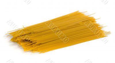 Yellow spaghetti with shadow on white background Yellow spaghetti with shadow on white background