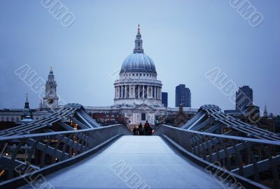 St Paul`s Cathedral and Millenium Bridge in London St Paul`s Cathedral and Millenium Bridge in London