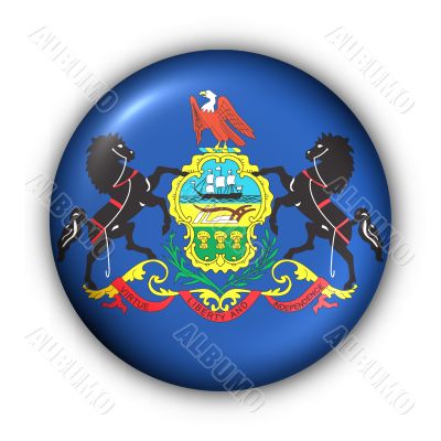 Round Button USA State Flag of Pennsylvania Round Button USA State Flag of Pennsylvania