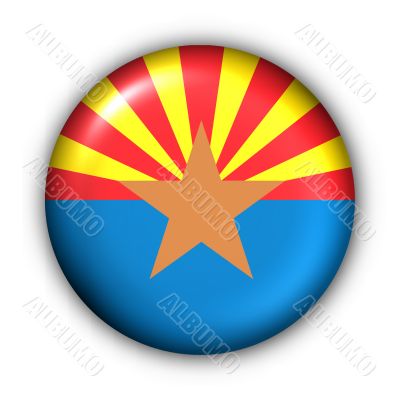Round Button USA State Flag of Arizona